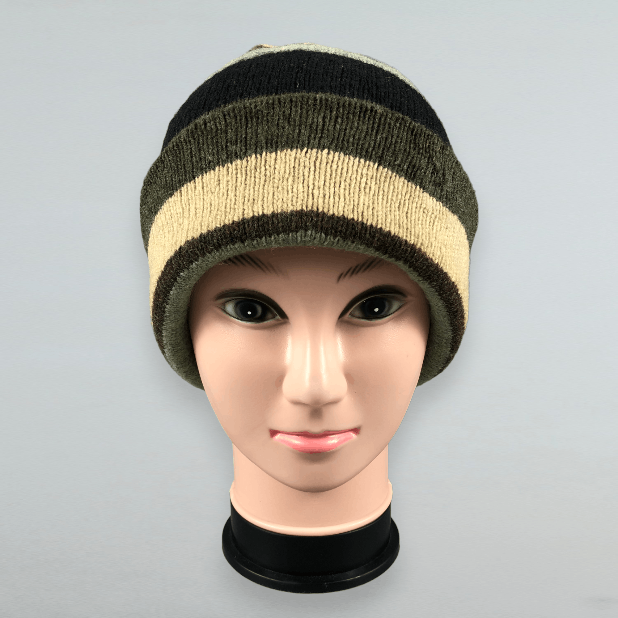 Japanese Brand Stripe Wool Beanie Size ONE SIZE - 1 Thumbnail