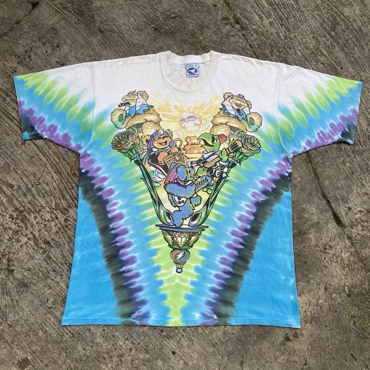 Grateful Dead Vintage 90s Liquid Blue Grateful Dead Egypt Tie Dye Tee XL Size US XL / EU 56 / 4 - 15 Thumbnail