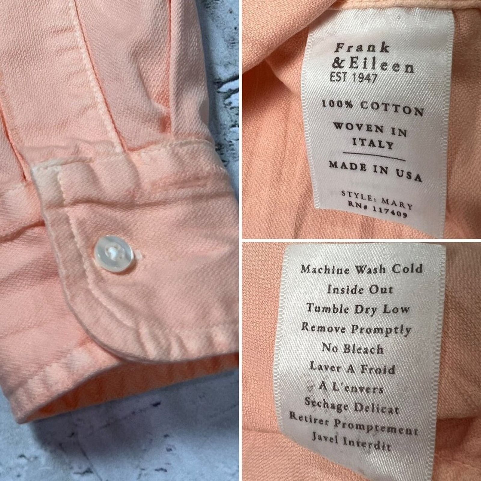 Frank & Eileen Frank & Eileen Mary Denim Shirtdress XXS Peach Pink Size XXS / US 00 / IT 34 - 5 Thumbnail