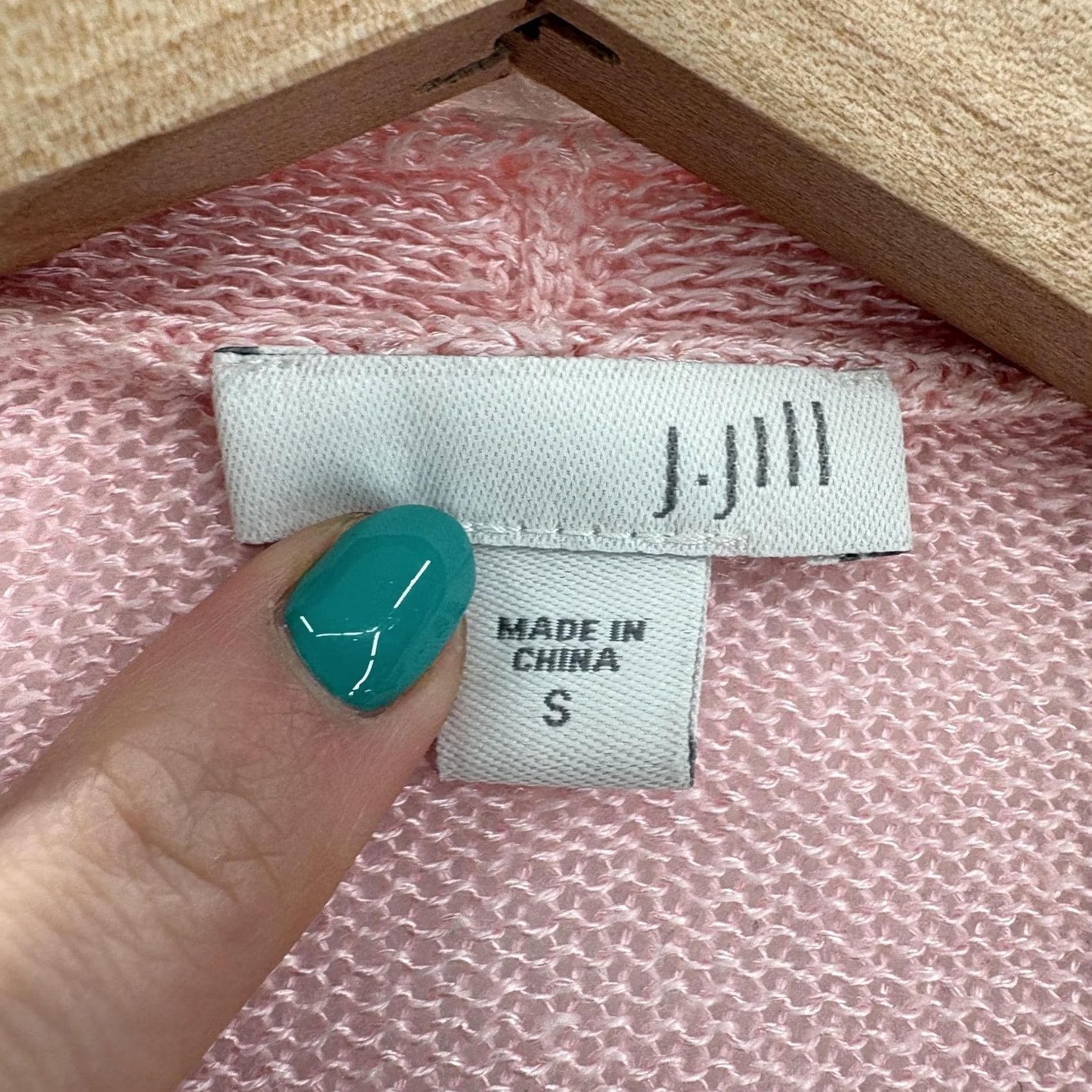 J. Jill J. Jill Cardigan Sweater Womens S Pink Linen Open Front Pockets Lightweight Knit Open Knit V-Neck Casual 90s None Mens Womens Girls Boys Size S / US 4 / IT 40 - 4 Thumbnail