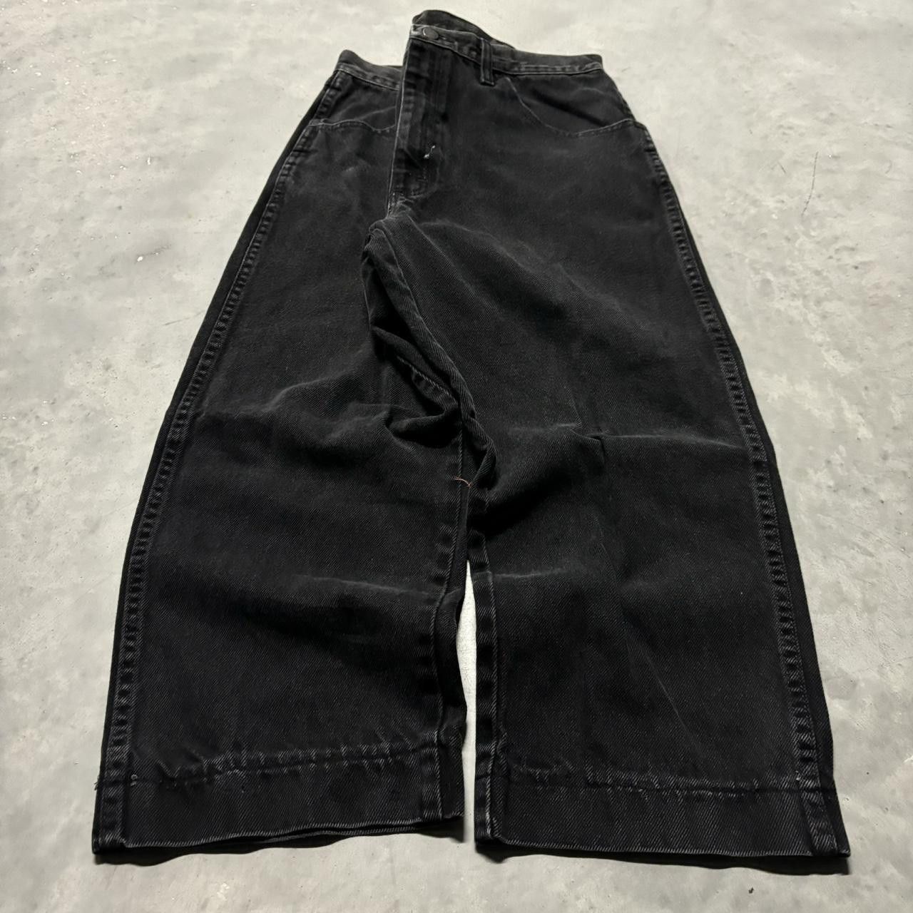 Japanese Brand × Vintage Crazy Vintage Y2K/2000s Grunge Solid Black Essential Denim Jeans! Size US 35 - 3 Thumbnail