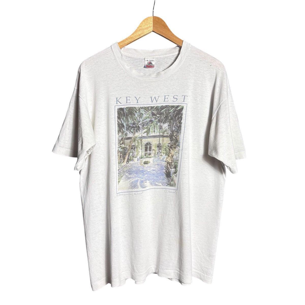 Vintage Vintage 90s Ernest Hemingway House Museum Art Key West Tee Size US XL / EU 56 / 4 - 1 Thumbnail