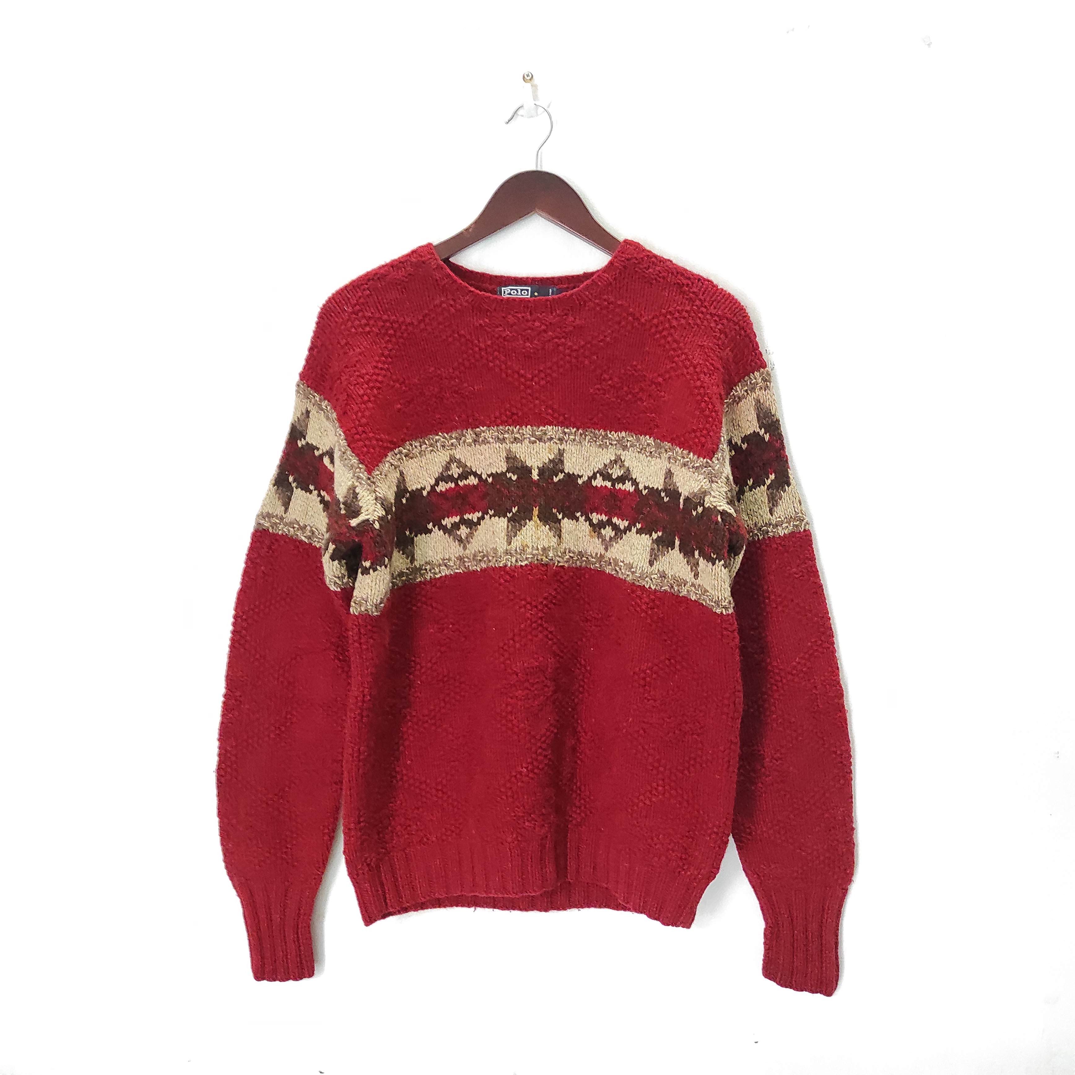 Polo Ralph Lauren Vintage Polo Ralph Lauren Hand Knit Wool Sweater Size US M / EU 48-50 / 2 - 1 Thumbnail