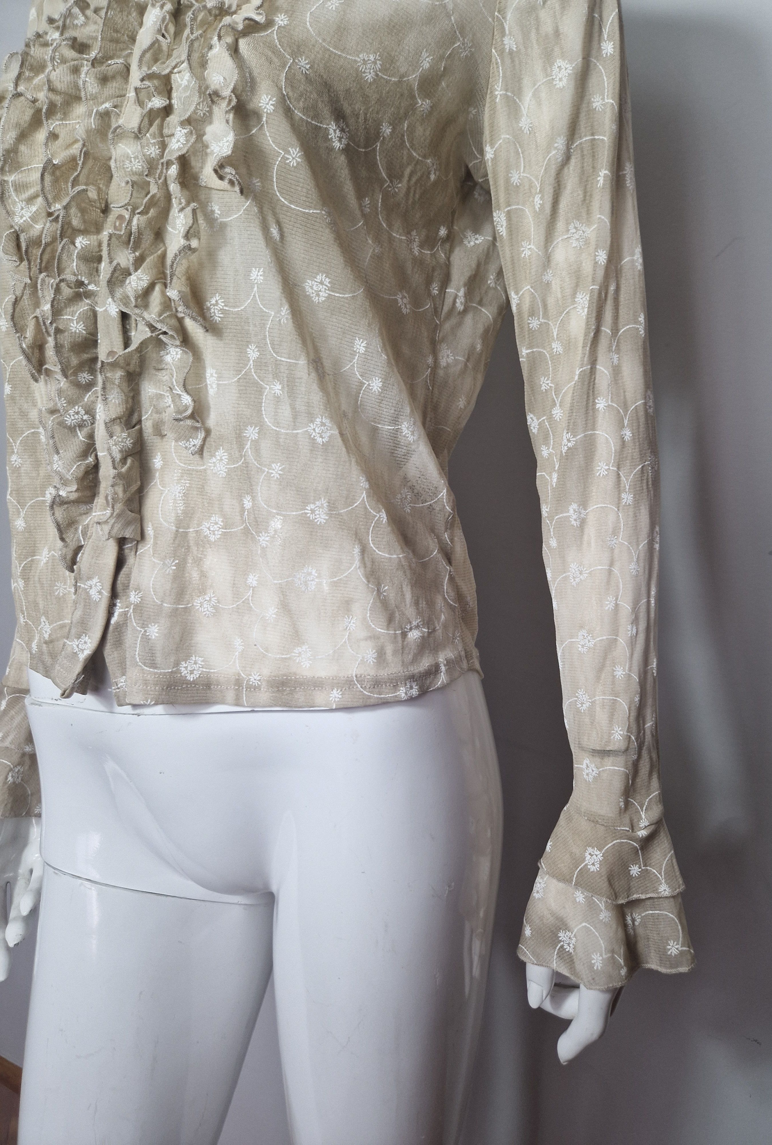 Japanese Brand × Vintage vintage flare transparent blouse Size L / US 10 / IT 46 - 6 Thumbnail