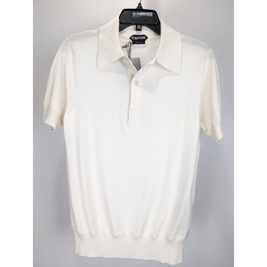 Tom Ford o1rshd1 CC20 Polo Shirt in White Size US M / EU 48-50 / 2 - 2 Thumbnail