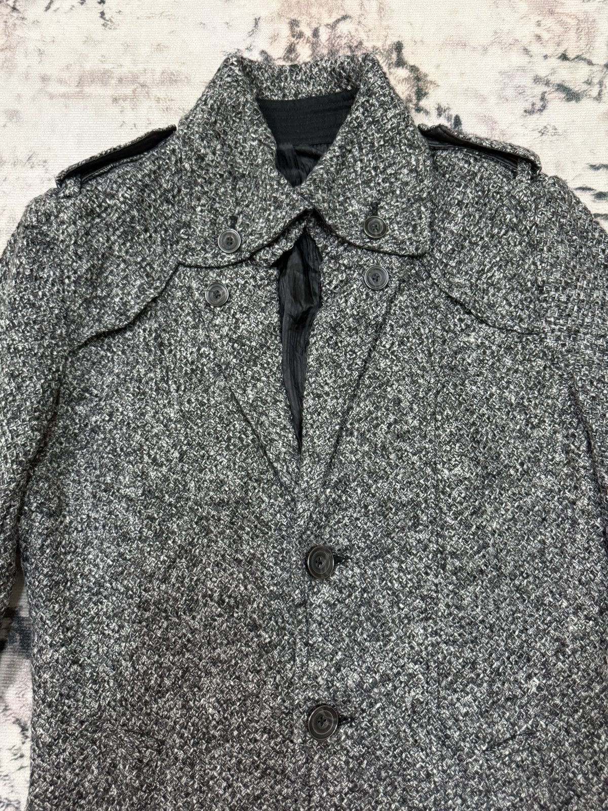 Japanese Brand × semanticdesign Semantic Design Knit Trenche Coat Jacket Size US S / EU 44-46 / 1 - 4 Thumbnail