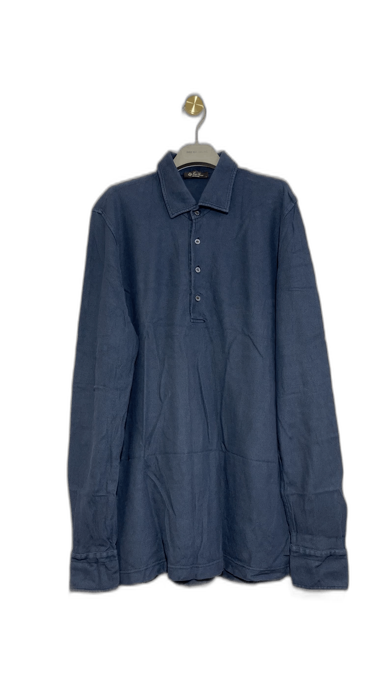 Loro Piana Loro Piana Men's Long Sleeve Polo Shirt Size US L / EU 52-54 / 3 - 1 Thumbnail
