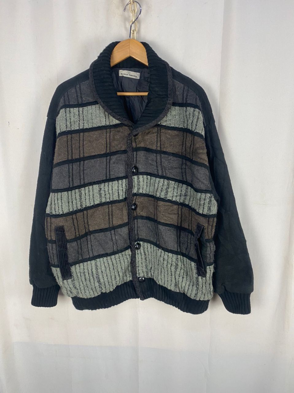 Japanese Brand Rudolph Valentino knit bombers button up jacket Size US L / EU 52-54 / 3 - 9 Thumbnail