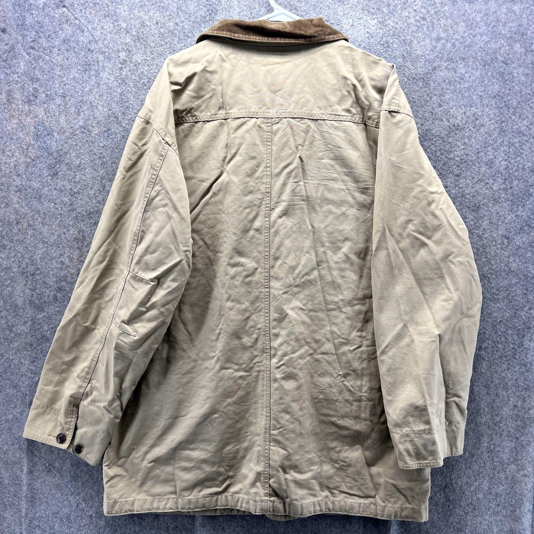 Vintage L.L.Bean Coat Mens XLT Beige Canvas Field Barn Corduroy Collar Lined Workwear Size US XL / EU 56 / 4 - 7 Thumbnail