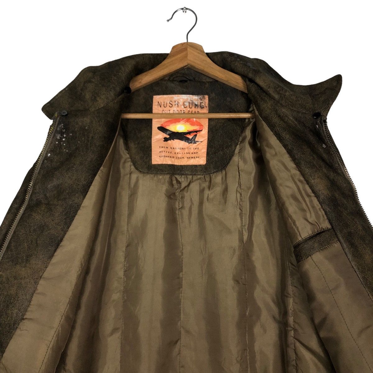 Japanese Brand 🔥Vtg Bomber Leather Jacket Parachute Nush Burg Military Size US L / EU 52-54 / 3 - 12 Thumbnail
