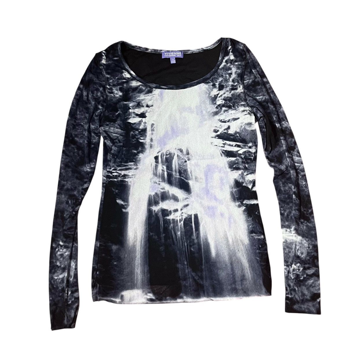 Vintage vivienne tam double layered abstract mesh longsleeve