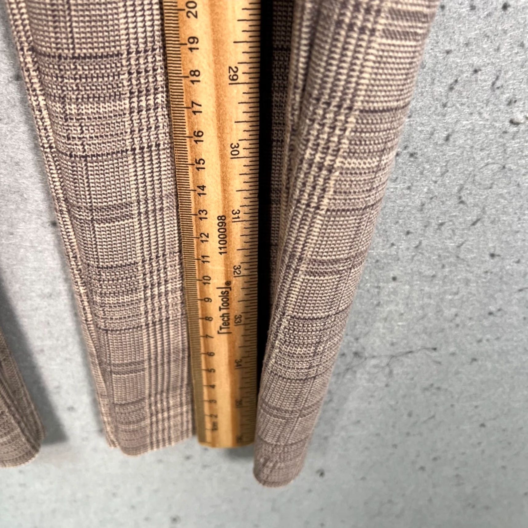 Zara Zara Womens Size Large Tan Plaid High Waisted Tapered Trousers Stretch Pants Dress Pants Size 36" / US 14 / IT 50 - 5 Thumbnail