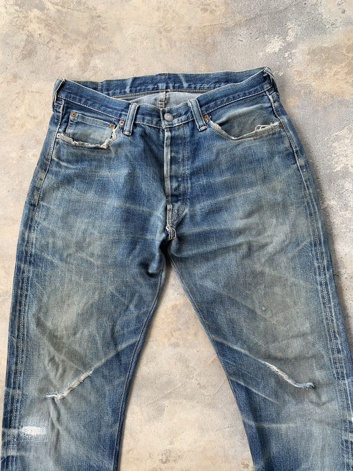 Full Count & Co. Vintage Full Count 0105 Selvedge Distressed Denim Size US 31 - 8 Thumbnail