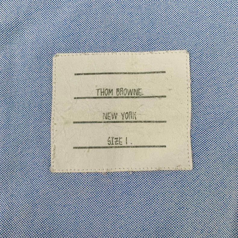 Thom Browne Thom Browne Blue striped cotton lapel single-breasted long- Size US S / EU 44-46 / 1 - 5 Thumbnail