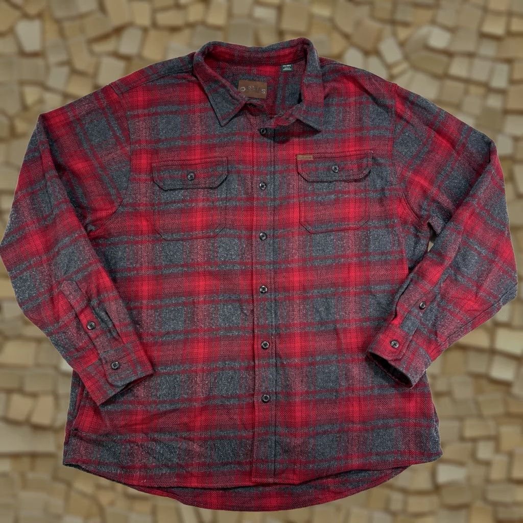 Orvis Orvis Shirt Jacket Mens 2XL Red Plaid Heavyweight Flannel Shacket Button-Up Cotton Western Size US XXL / EU 58 / 5 - 1 Thumbnail