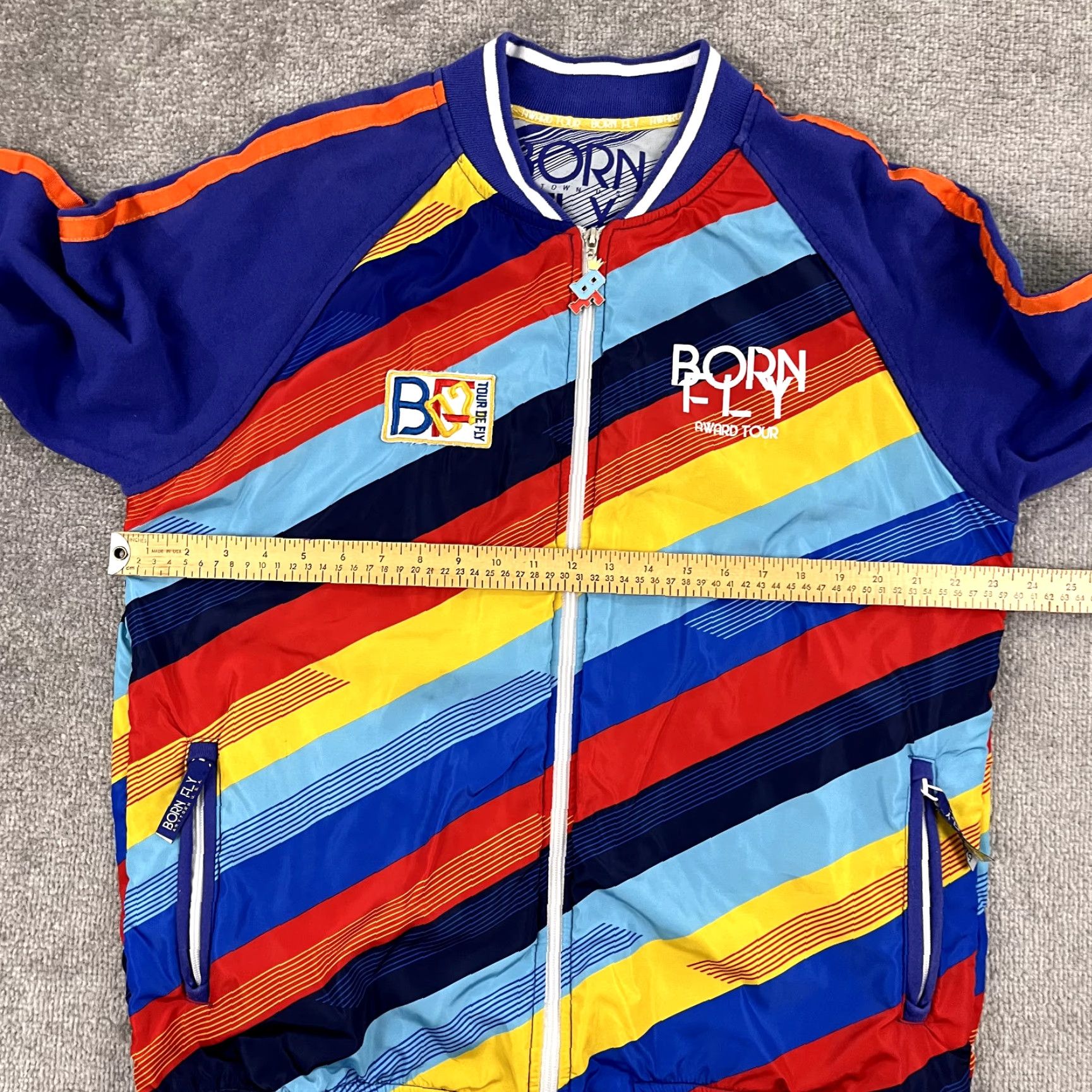 Born BORN FLY Jacket Mens XL Blue 2002 Hip Hop Track Full Zip Retro Y2K Award Tour Size US XL / EU 56 / 4 - 7 Thumbnail