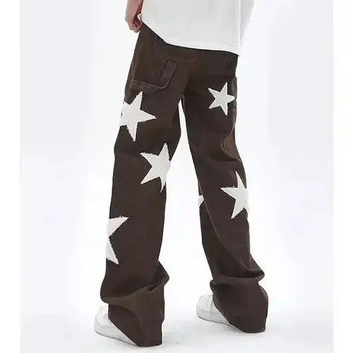 Japanese Brand Retro-style Jeans Ripped Baggy Trousers Star Harajuku style Size US 30 / EU 46 - 3 Thumbnail