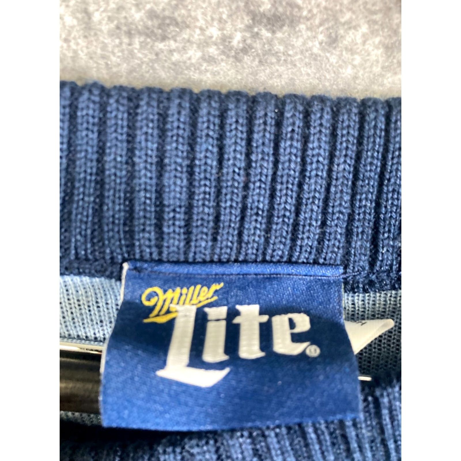 Vintage Miller Lite Christmas Holiday Ugly Pullover Sweater Mens XL Blue Graphic Crew Neck Long Sleeve Knit Size US XL / EU 56 / 4 - 6 Thumbnail