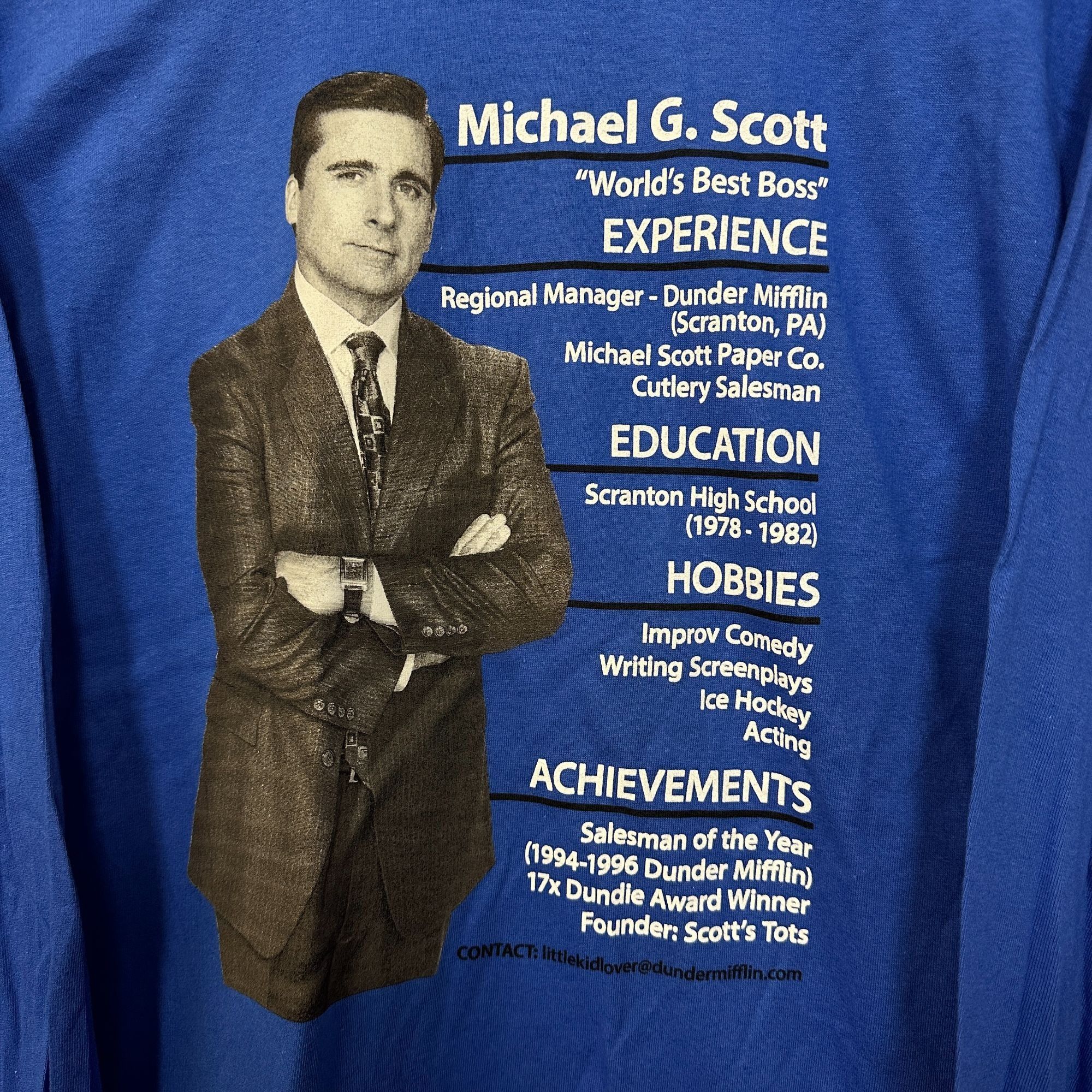 Ripple Junction The Office Michael Scott Full Resume TV Series Long Sleeve L Size US L / EU 52-54 / 3 - 2 Thumbnail