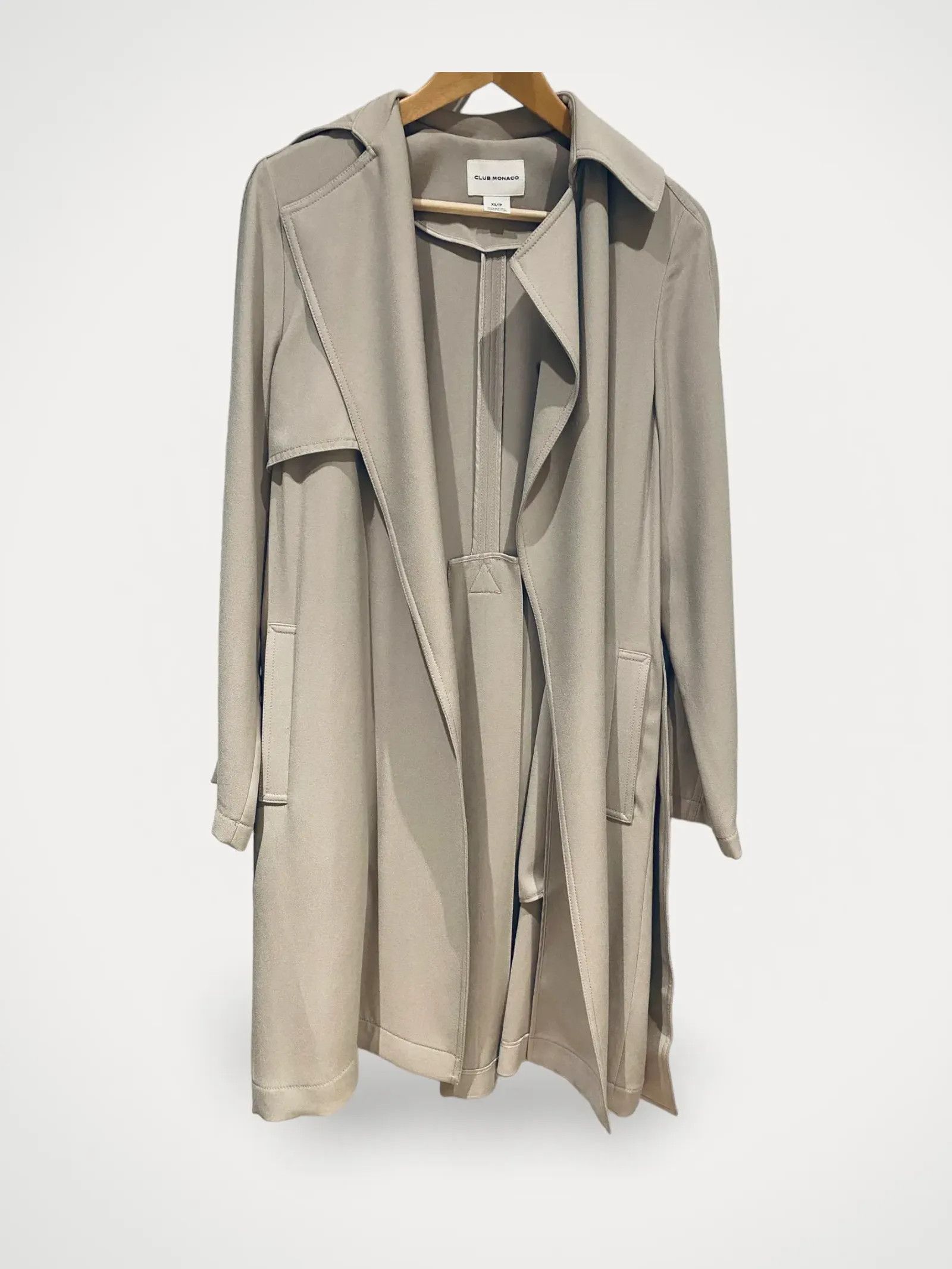 image of Club Monaco Club Monaco Trench Coat Trenchcoat in Grey, Women's (Size XS)