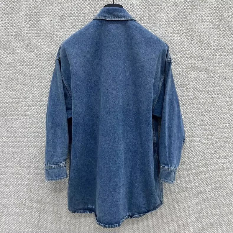 Prada Prada Size38 Spring and summer logo blue washed old long de Size US XXS / EU 40 - 2 Thumbnail