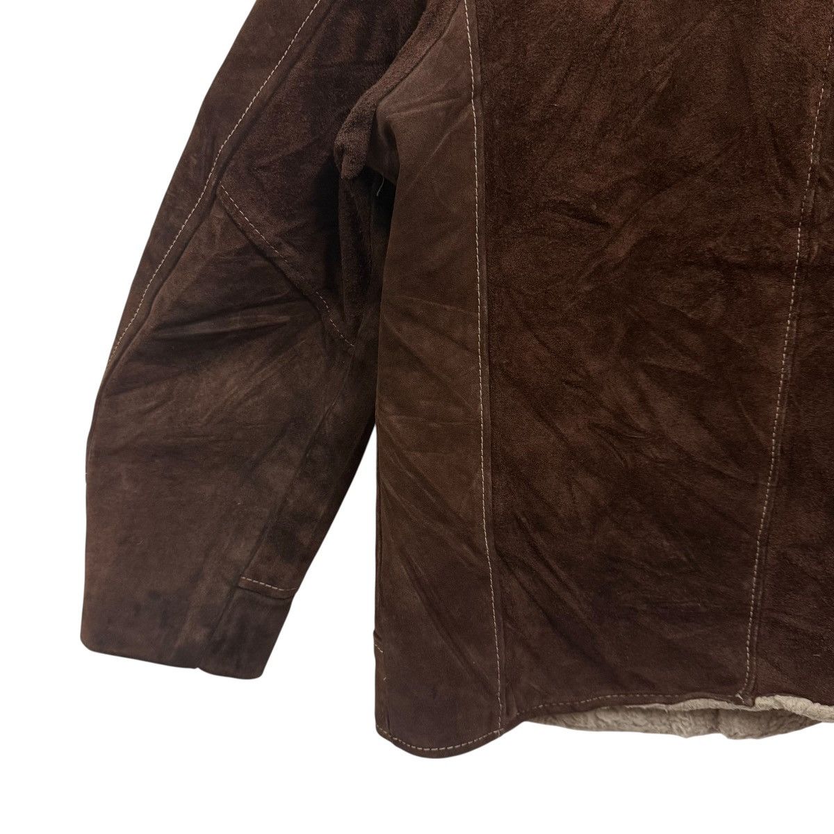 Towncraft Vintage 70s Jc Penny Suede Leather Jacket Sherpa Lining Size US L / EU 52-54 / 3 - 10 Thumbnail