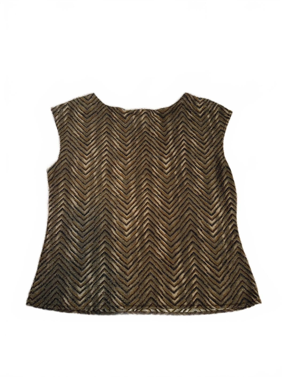 Designer Y2K Vintage Yves St. Clair Chevron Pattern Glitter Top Size XL / US 12-14 / IT 48-50 - 3 Thumbnail