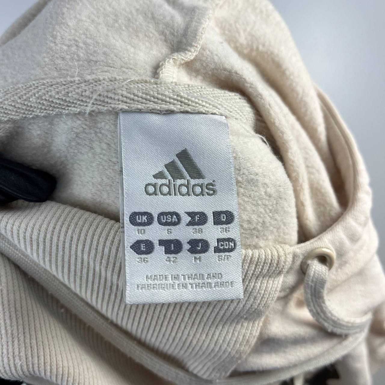 Adidas Adidas Womens Hoodie Sweatshirt Cream Graphic Pullover Sz M Size M / US 6-8 / IT 42-44 - 4 Thumbnail