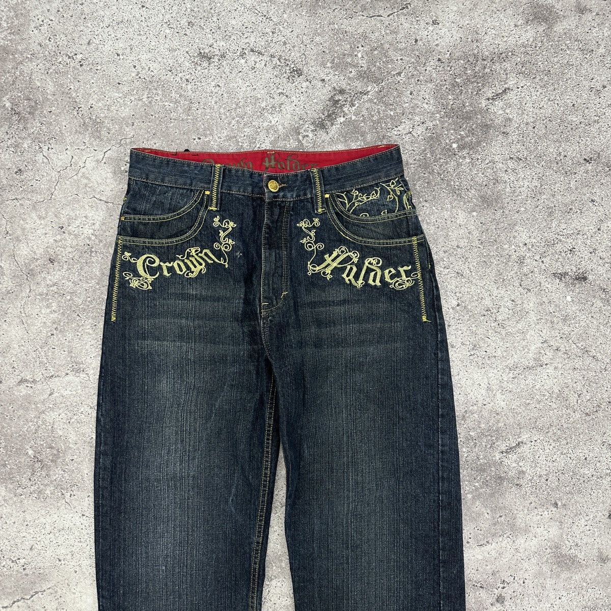Japanese Brand Vintage 90s Crown Holder Embroidered rap jeans og y2k Size US 34 / EU 50 - 3 Thumbnail