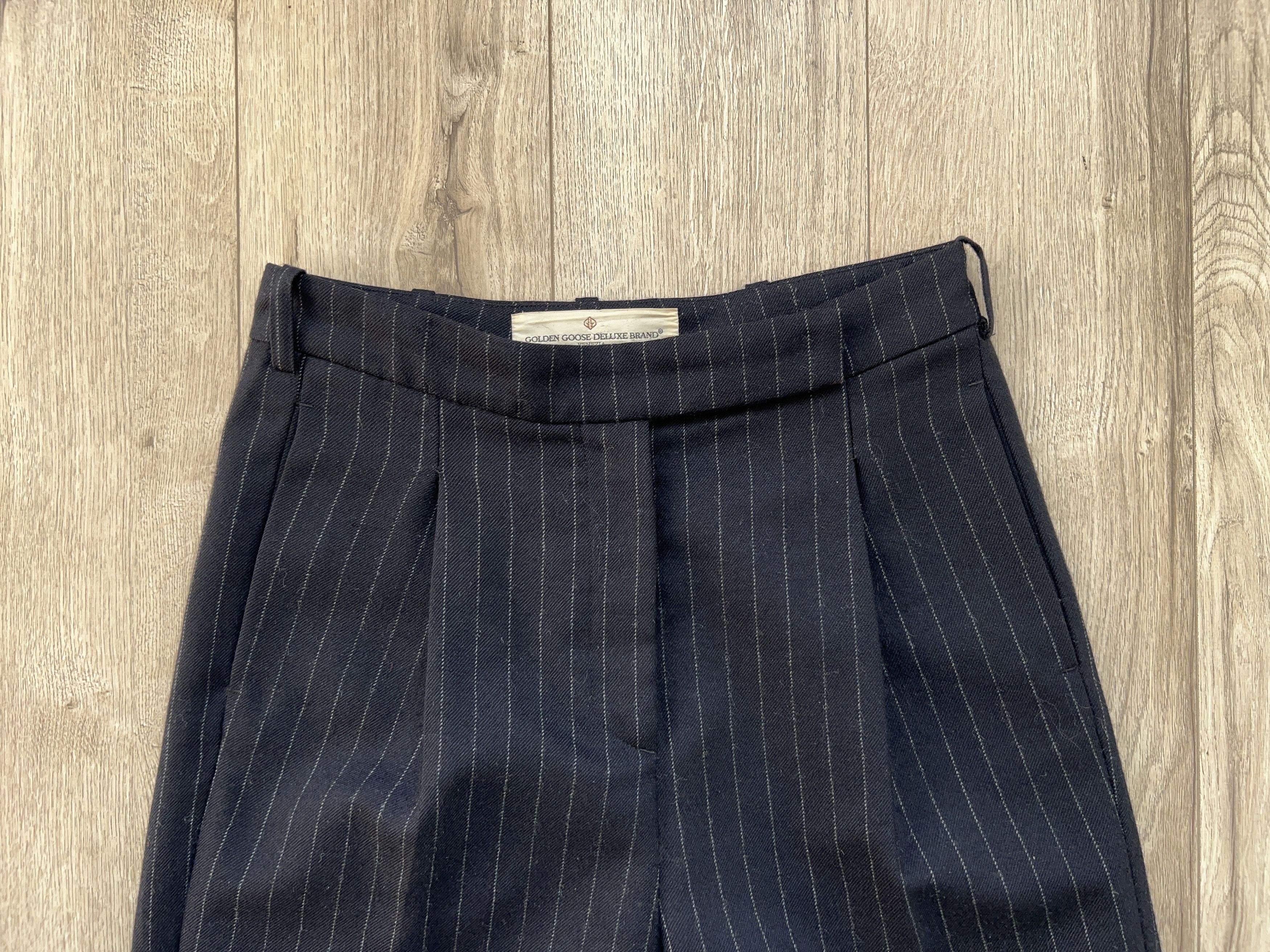 Designer × Golden Goose Womens Deluxe Brand Wool Striped Pants Trousers Size S Size 26" / US 2 / IT 38 - 2 Thumbnail