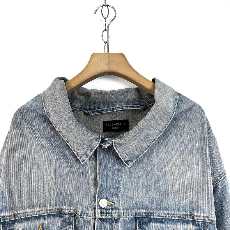 Balenciaga Balenciaga Washed and Aged Off-Shoulder Irregular Jacket D Size US S / EU 44-46 / 1 - 3 Thumbnail