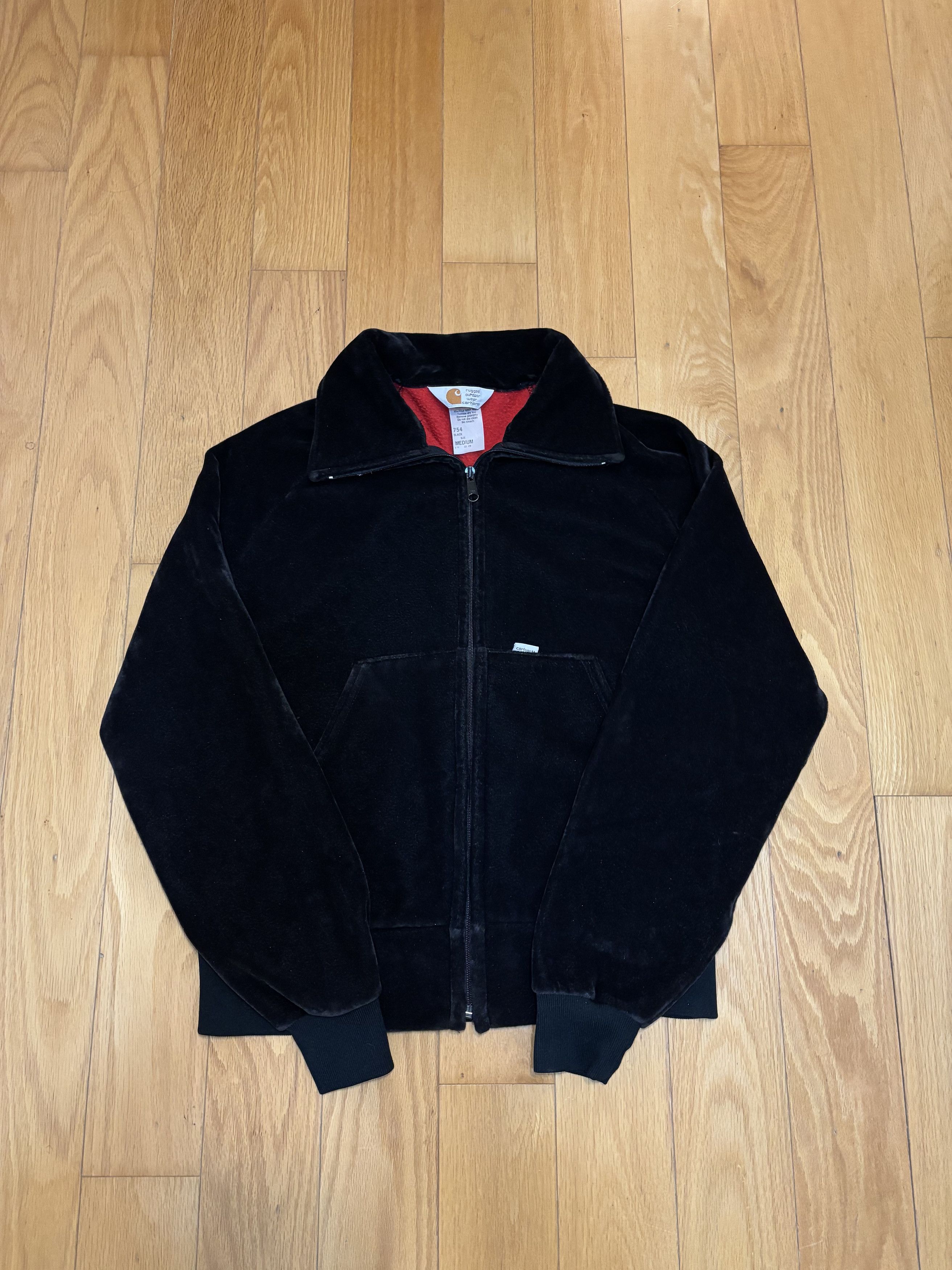 Carhartt Vintage 80s Carhartt Velour Jacket BLK M Size US M / EU 48-50 / 2 - 2 Thumbnail