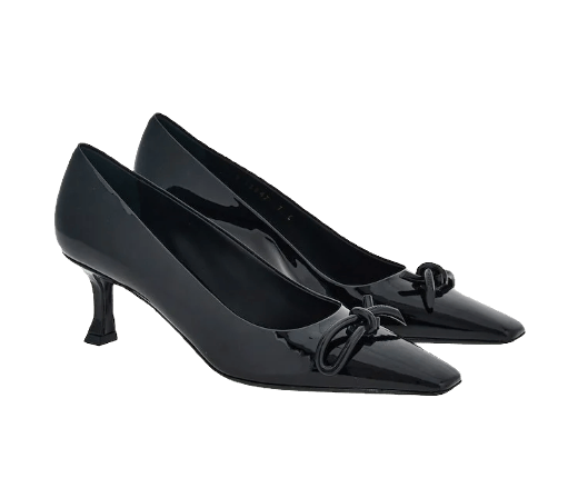 Salvatore Ferragamo o1s1rm0924 Asymmetric Bow Pumps in Black Size US 6.5 / IT 36.5 - 3 Thumbnail