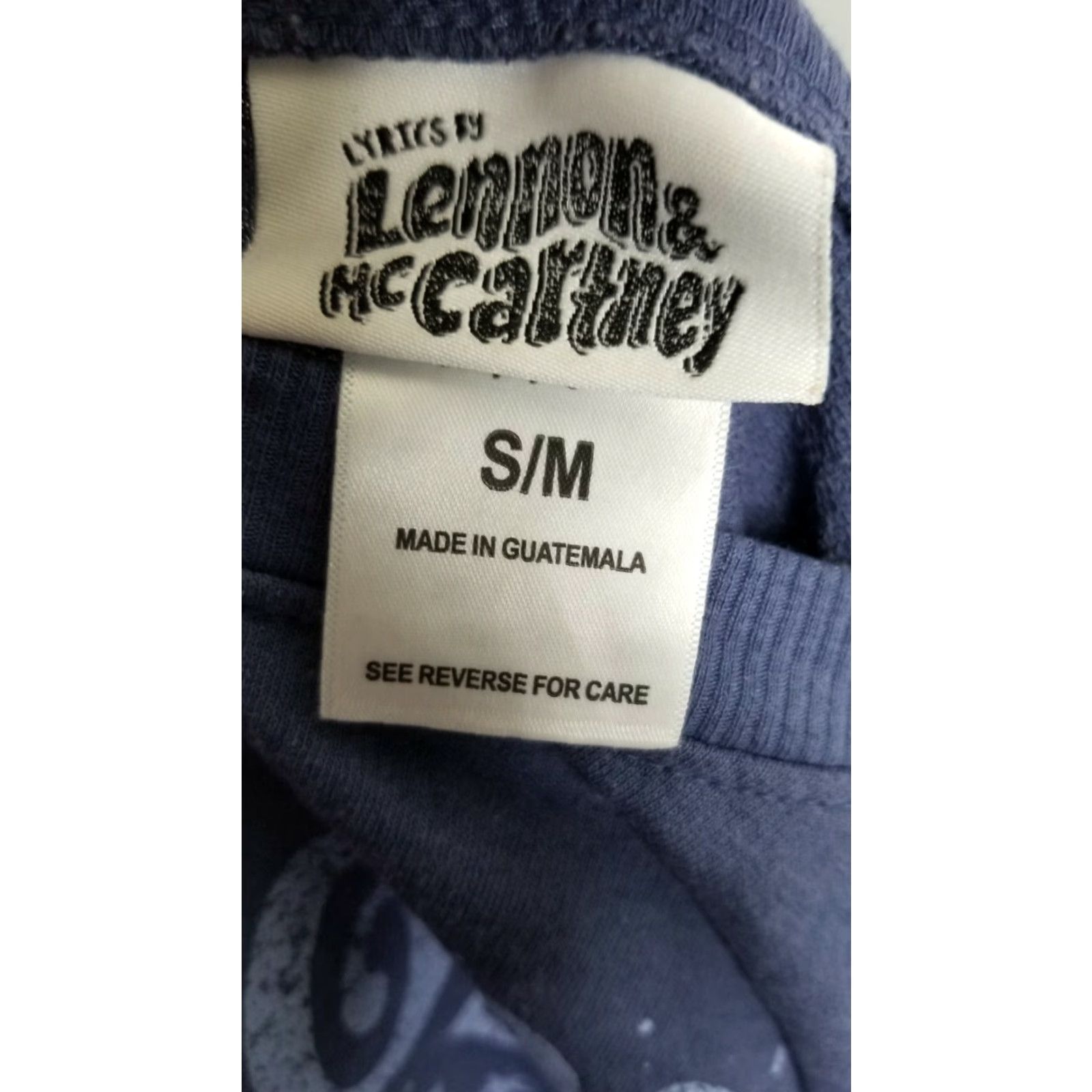 Vintage Vintage The Beatles T-Shirt Mens M Short Sleeve Crew Neck Blue Distressed Lyrics By Lennon And McCartney Shirt Band 60s 70s Graphic Print Logo Size US M / EU 48-50 / 2 - 5 Thumbnail