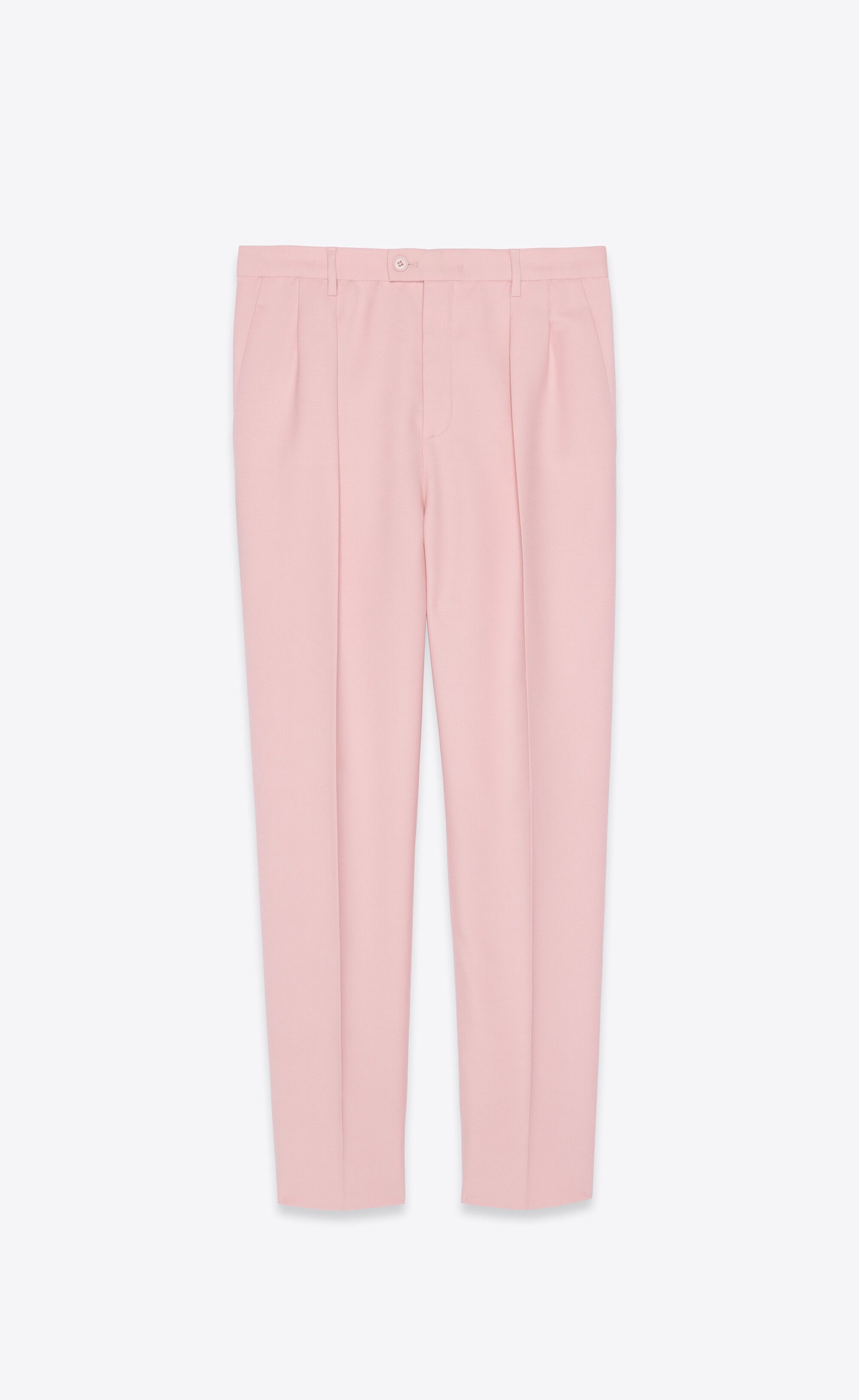Saint Laurent Paris o1s1wg110824 High-Rise Pants in Wool and Mohair in Pink Size US 36 / EU 52 - 1 Thumbnail