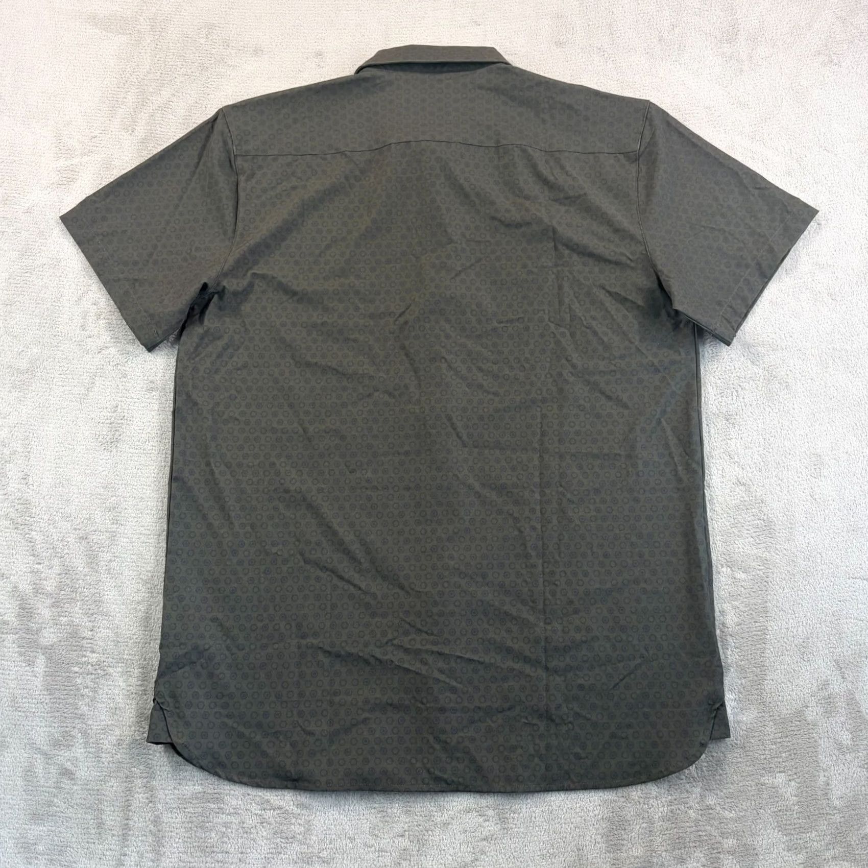 Rivieras BYLT Riviera Shirt Men XL Green Geometric Button-Up Casual Shirt Ss Short Sleeve Size US XL / EU 56 / 4 - 6 Thumbnail
