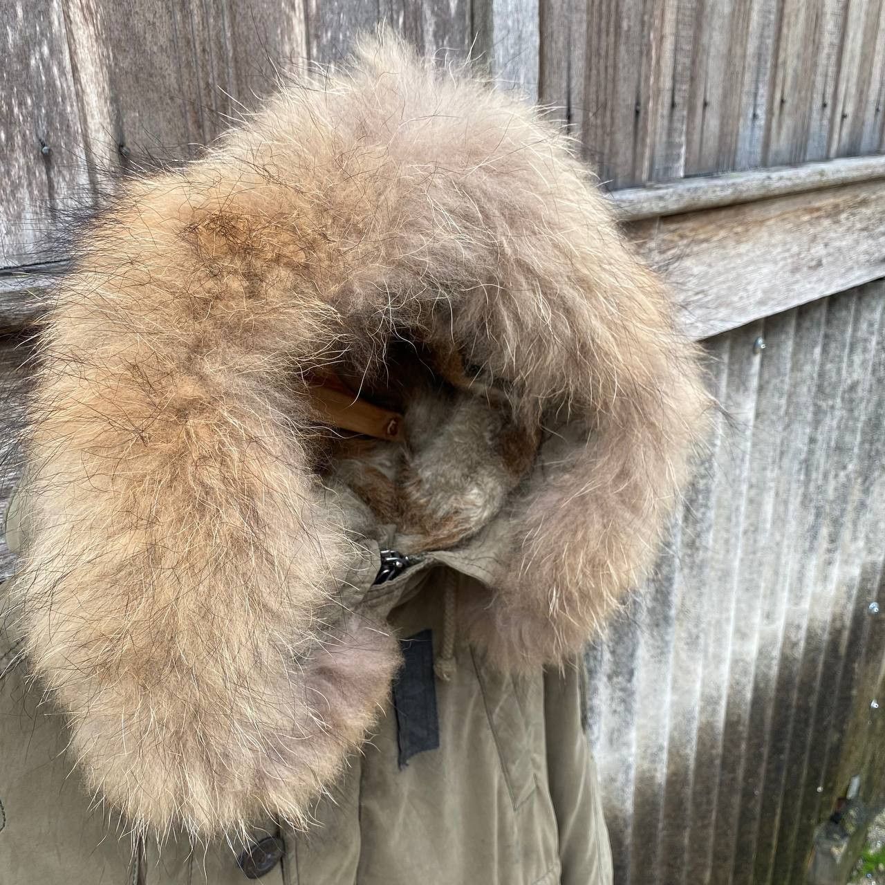 If Six Was Nine × MOUSSY Moussy Military Fur Raccoon Jacket Parka Size M / US 6-8 / IT 42-44 - 3 Thumbnail
