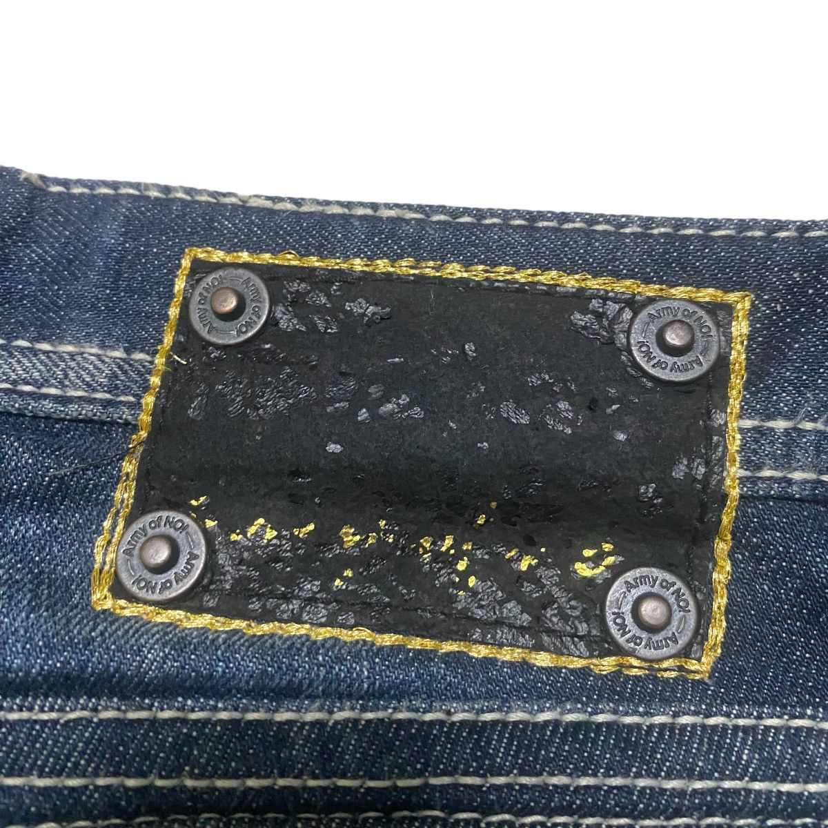 Japanese Brand ARMY OF NO Whisker Denim Flare Jeans Size US 30 / EU 46 - 15 Thumbnail
