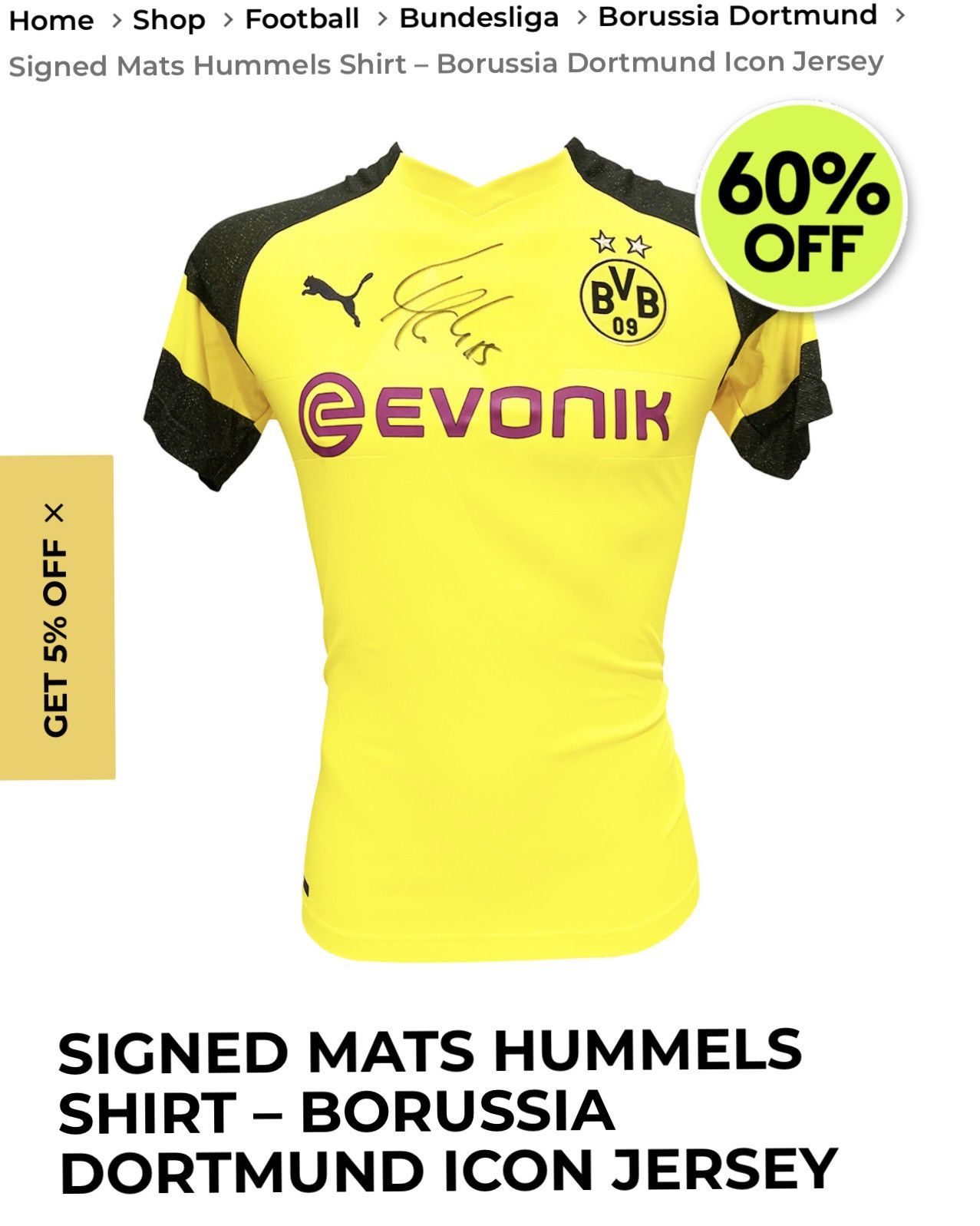 Puma [SIGNED] Mats Hummels Borussia Dortmund 2012 Puma Jacket Size US XXL / EU 58 / 5 - 6 Thumbnail