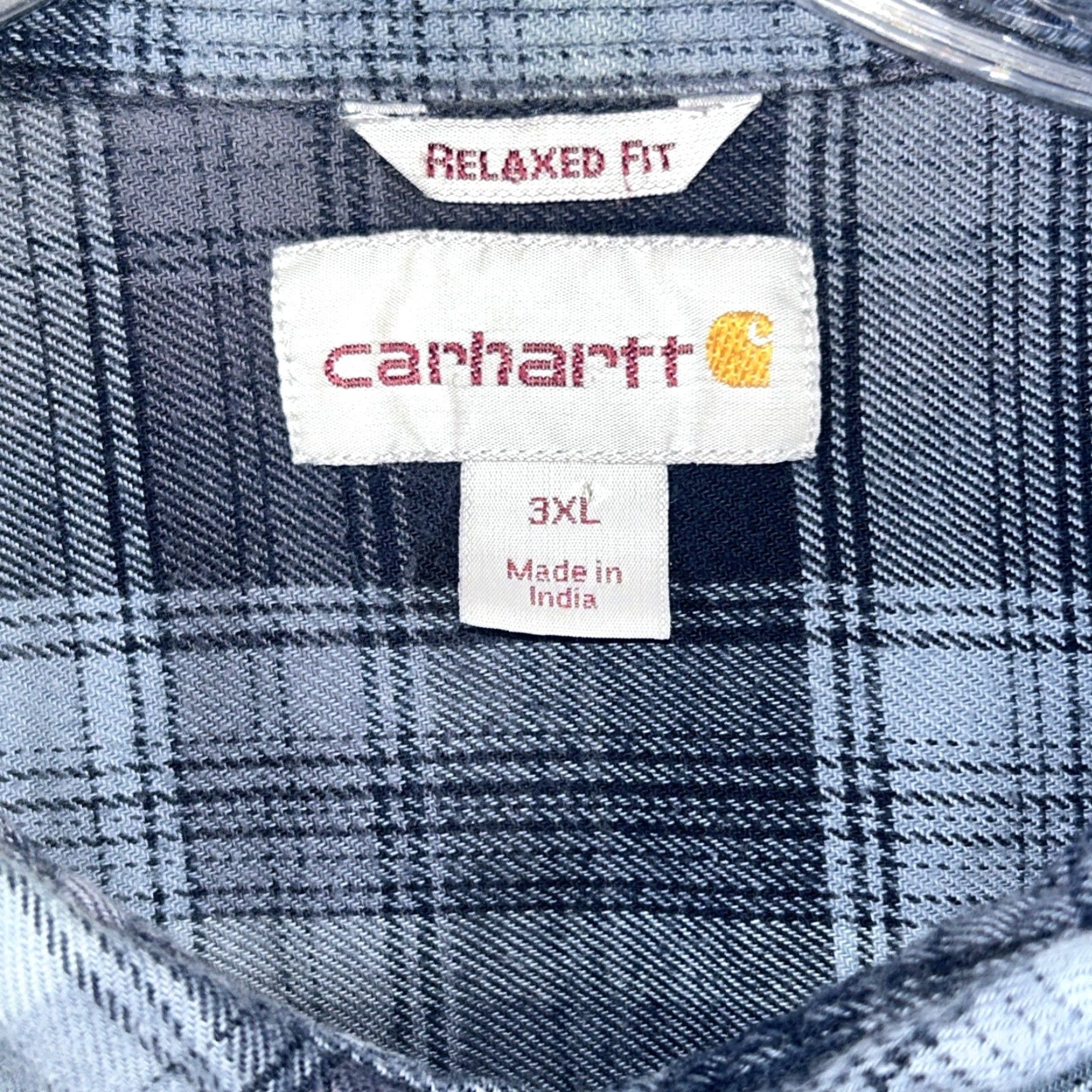 Carhartt Carhartt Button Down Flannel Plaid Shirt Mens Relaxed Fit Long Sleeve 3XL Blue Size US XXL / EU 58 / 5 - 3 Thumbnail