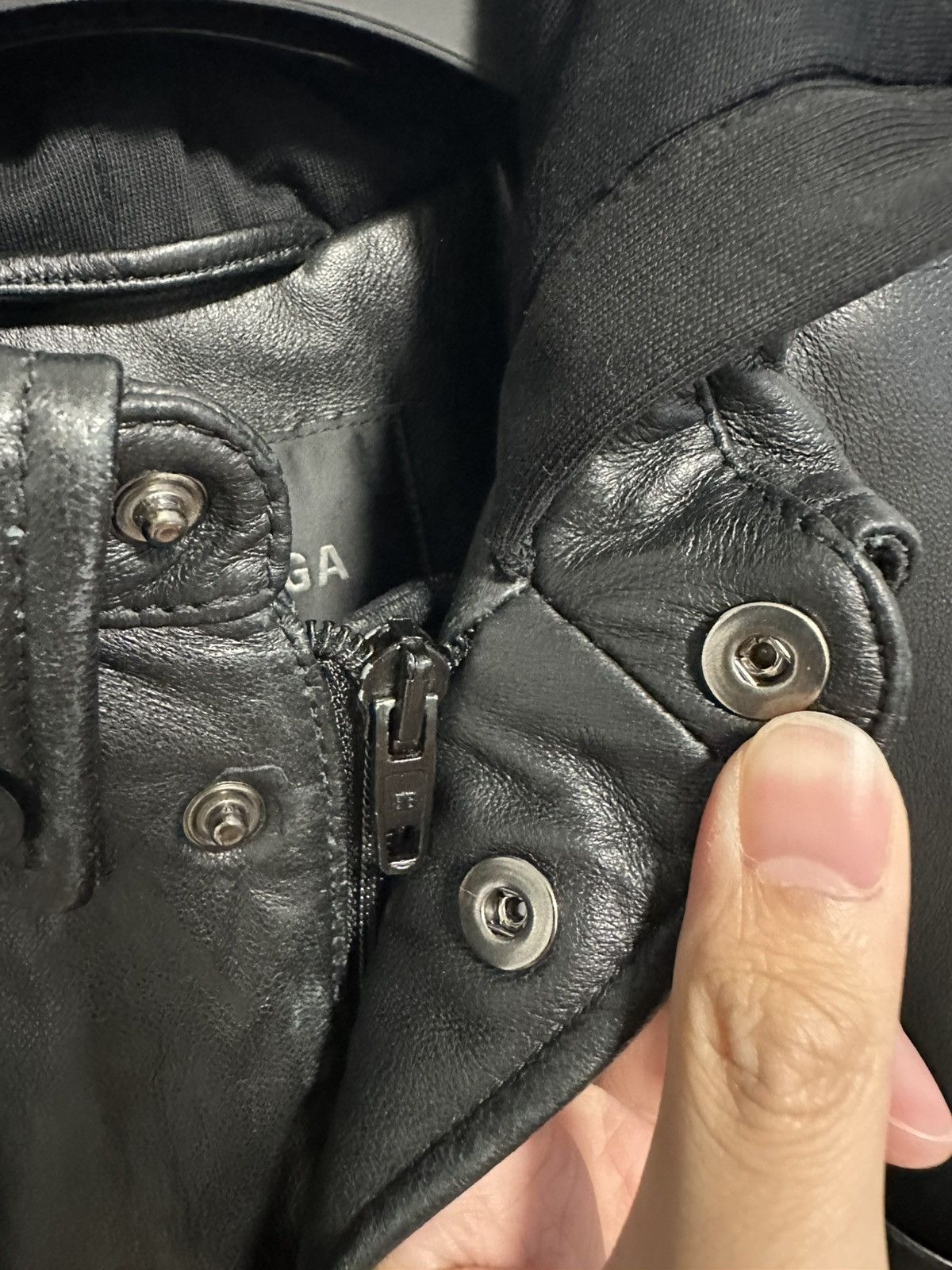 Balenciaga Balenciaga Winter24 with Hoody Shirt Leather Jacket Size US S / EU 44-46 / 1 - 7 Thumbnail