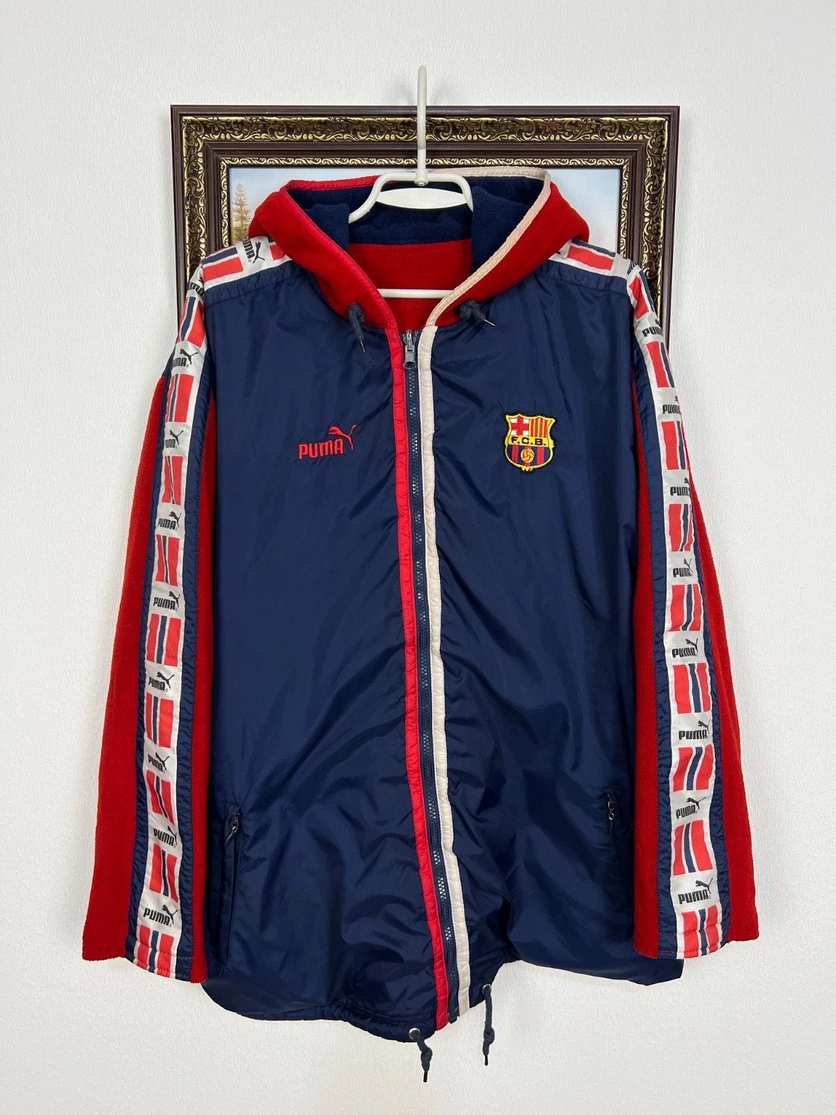 Puma Vintage 90's Puma Barcelona Polar Jacket Two Sided Rare Size US XL / EU 56 / 4 - 1 Thumbnail