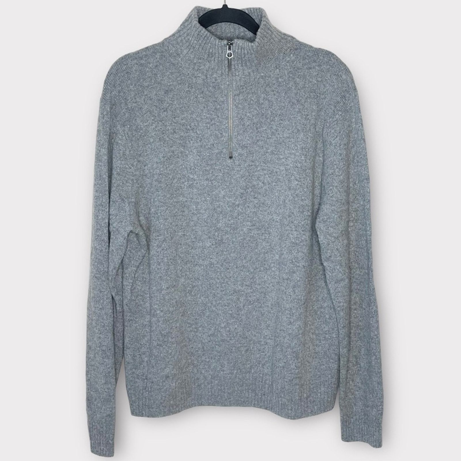 J.Crew J. CREW gray 1/4 zip mock neck wool blend sweater Size US L / EU 52-54 / 3 - 1 Thumbnail