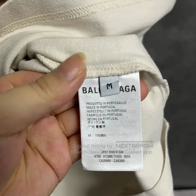 Balenciaga Balenciaga Beige Letter Logo Print Crew Neck Sweatshirt Size US M / EU 48-50 / 2 - 3 Thumbnail