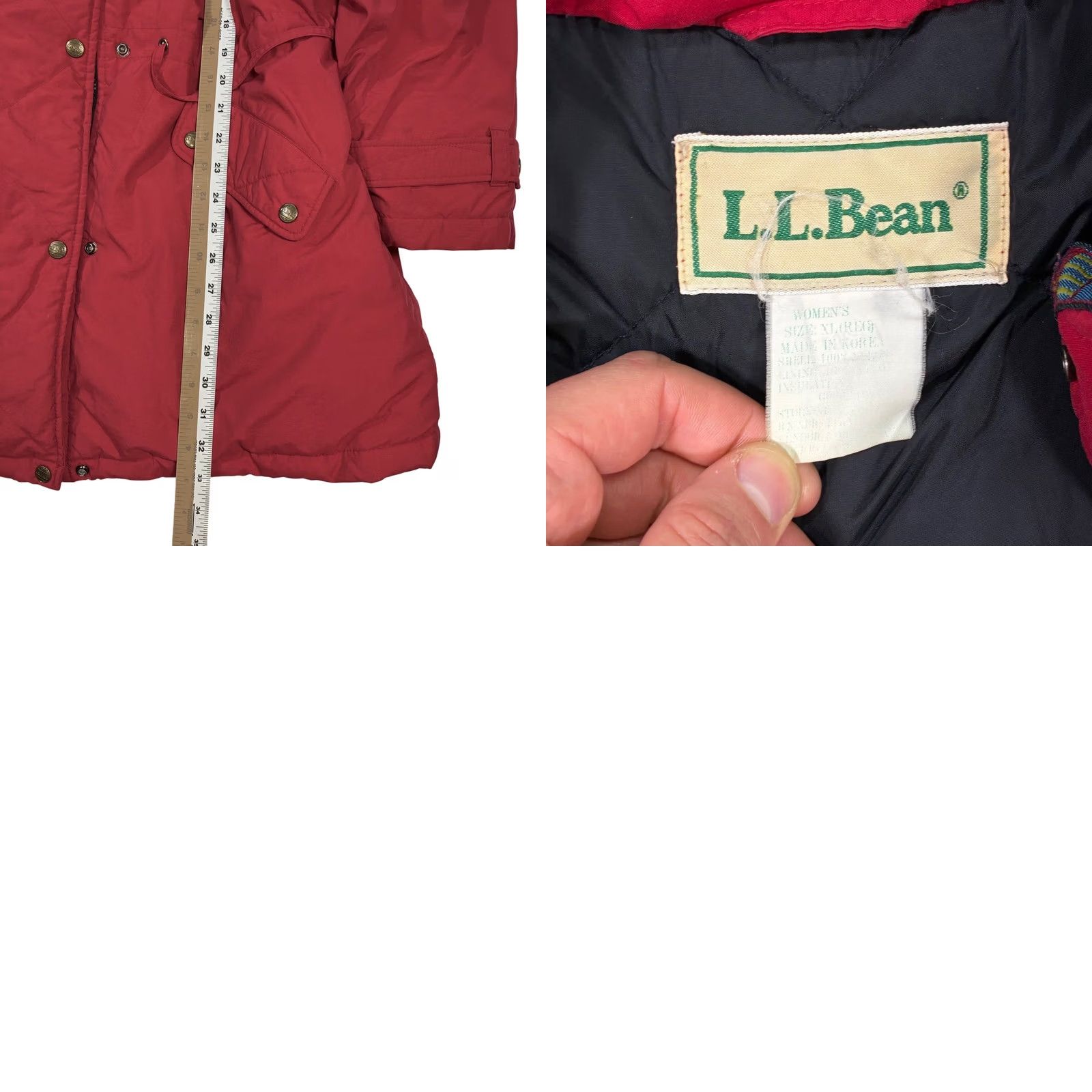 Vintage VINTAGE LLBean Red Quilted Lined Winter Parka Jacket Snap Buttons Women's XL Coat Size XL / US 12-14 / IT 48-50 - 8 Thumbnail