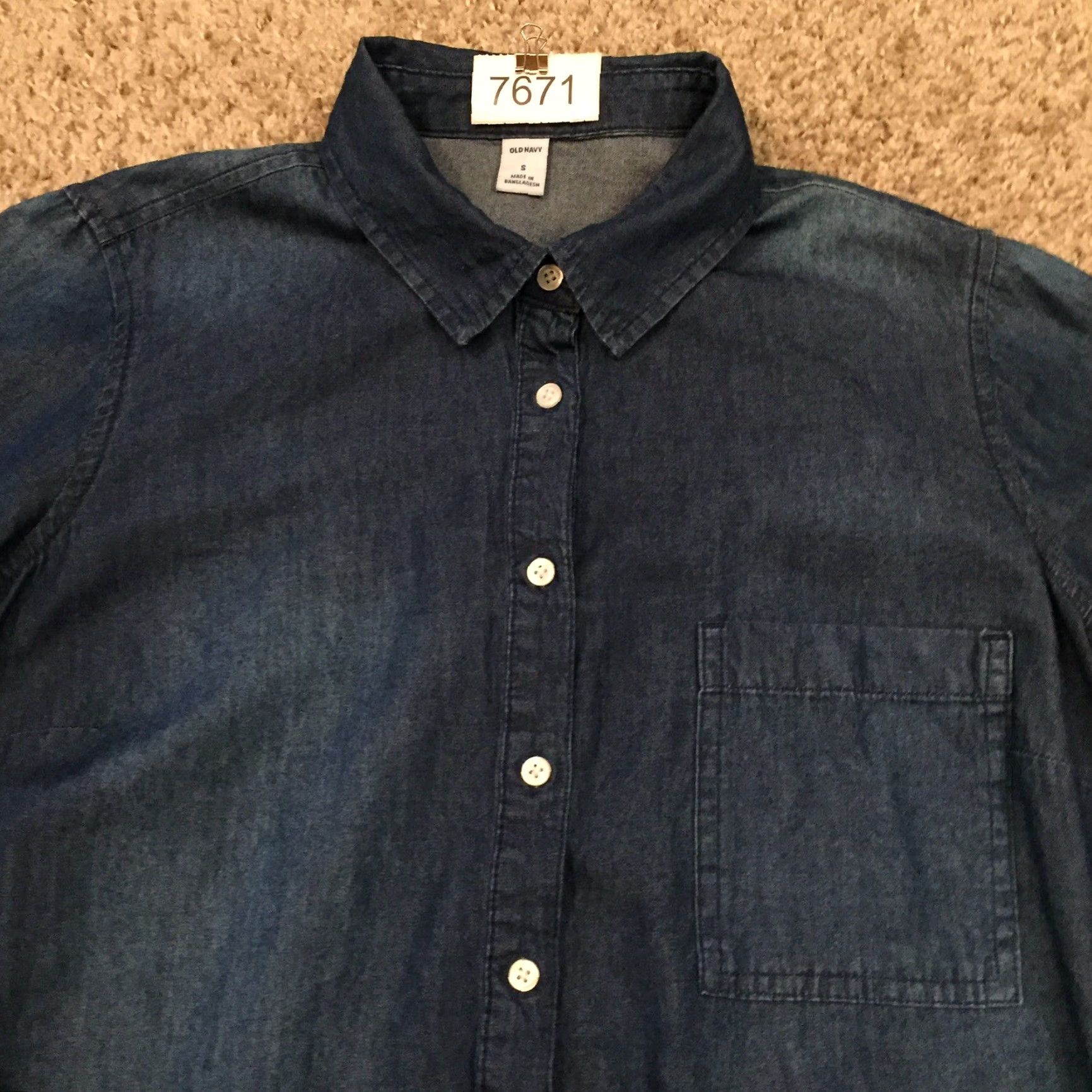 Old Navy Old Navy Shirt Dress Small Blue Long Sleeve Knee Length Button Collared Dress Women S Blue Shirt Dress Women S Size S / US 4 / IT 40 - 2 Thumbnail