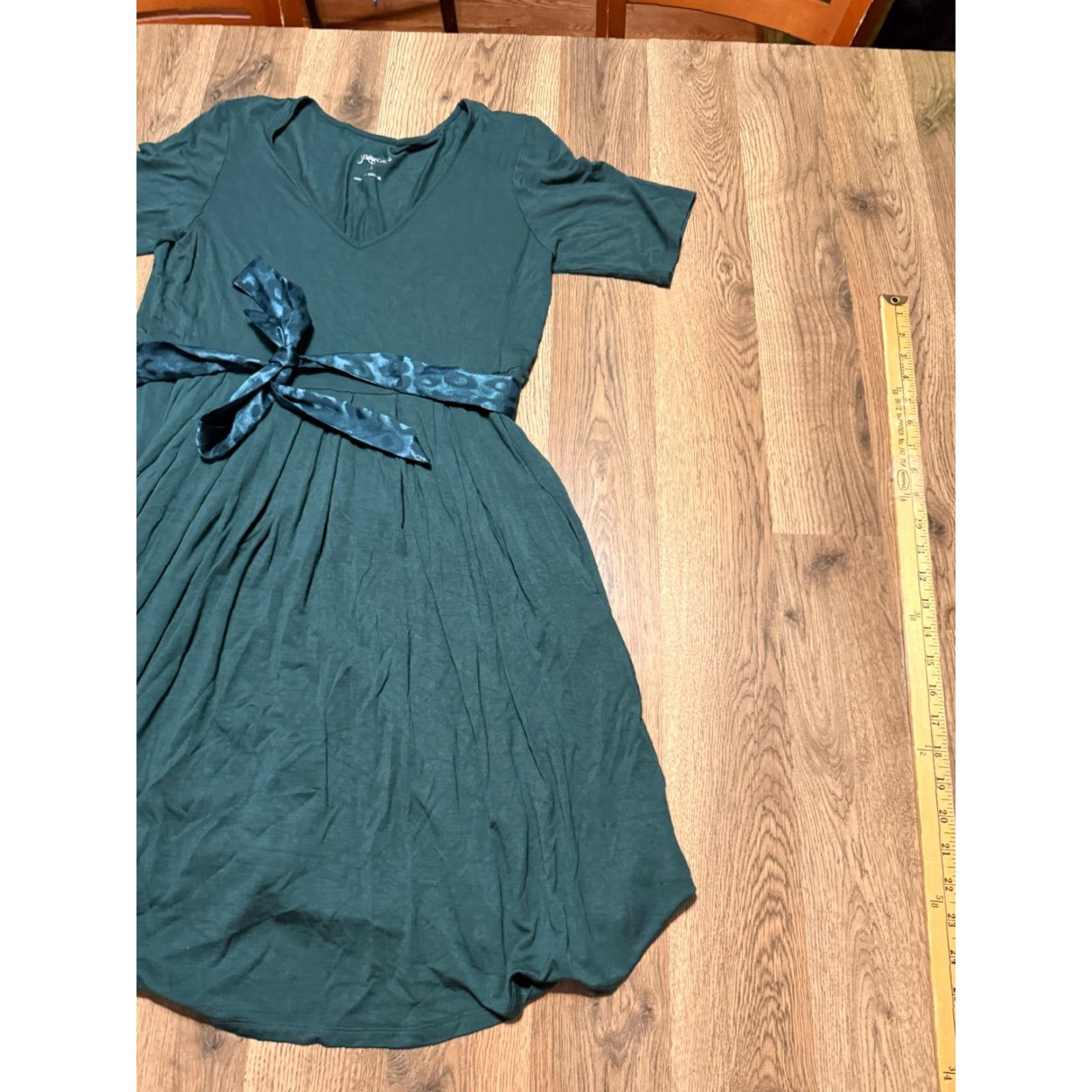 Vintage Grace & Lace Dress Women's Medium Green Short Sleeve Dress Tie Waist A-Line Modern Casual Dress Size 32" / US 10 / IT 46 - 3 Thumbnail