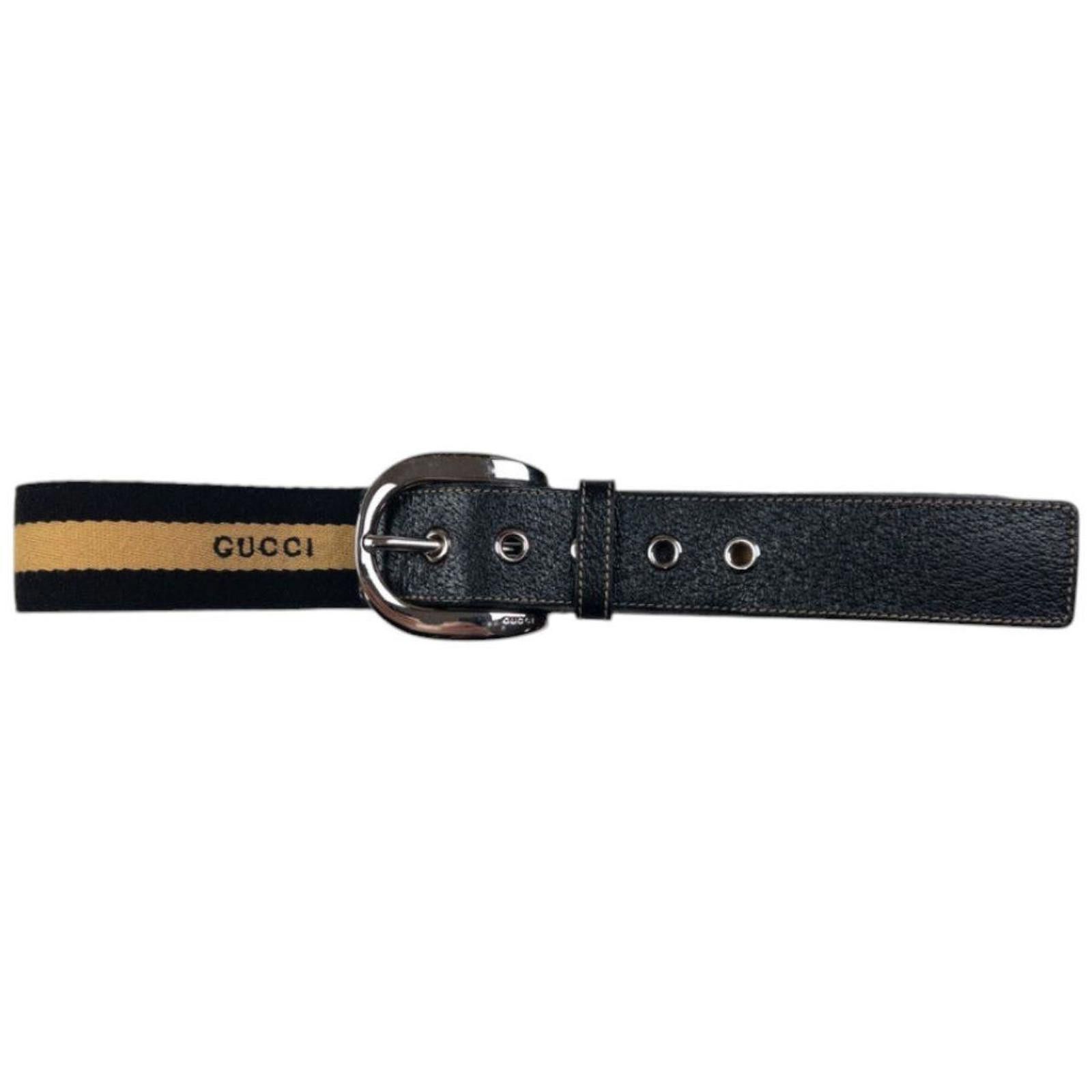 Gucci Vintage Gucci Stripe Leather Belt Size W26 Size ONE SIZE - 2 Thumbnail