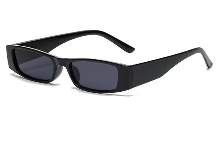 Japanese Brand Y2k Avant Garde Futuristic Rectangle Black Sunglasses OS Size ONE SIZE - 7 Thumbnail