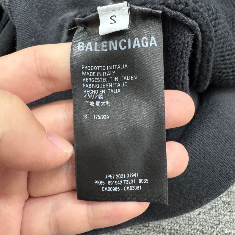 Balenciaga Balenciaga Embroidered Logo Patchwork Mock Neck Sweater Size US S / EU 44-46 / 1 - 6 Thumbnail